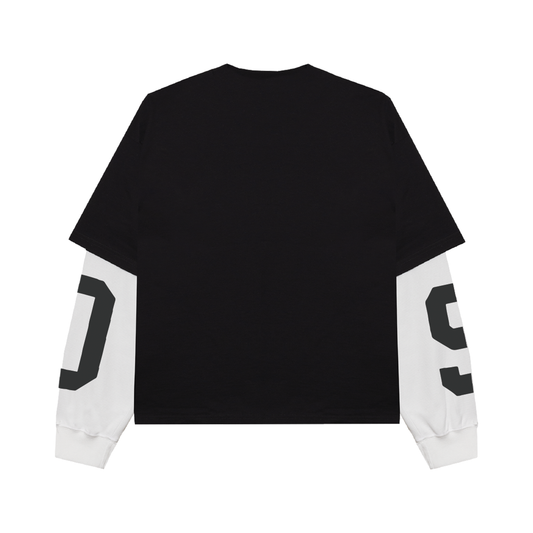 YAGI x Dame Dolla Crop Thermal Long Sleeve 'Black/White'