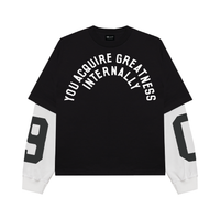 YAGI x Dame Dolla Crop Thermal Long Sleeve 'Black/White'