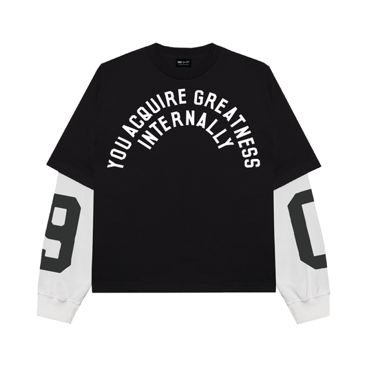 YAGI x Dame Dolla Crop Thermal Long Sleeve 'Black/White'
